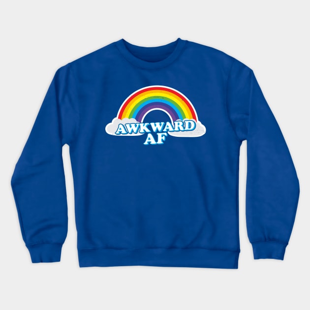 Awkward AF Rainbow Crewneck Sweatshirt by Wasabi Snake